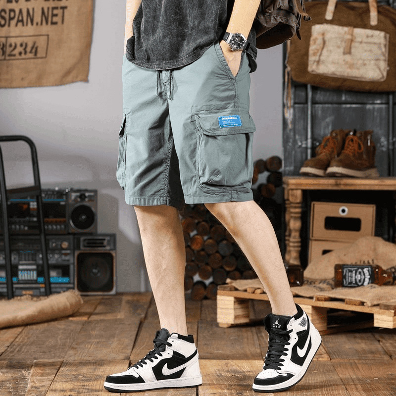 Summer Cargo Pants Loose Trendy Brand Five-Point Pants Multi-Pocket Outdoor Motorcycle Camouflage Pants Men's Shorts Sports American Style