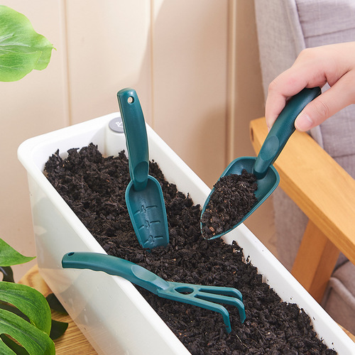 Large Garden Plant Pot Set of 3 Shovel, Rake, and Spade for Home Flower Planting Tools, Cactus Cultivation Tools