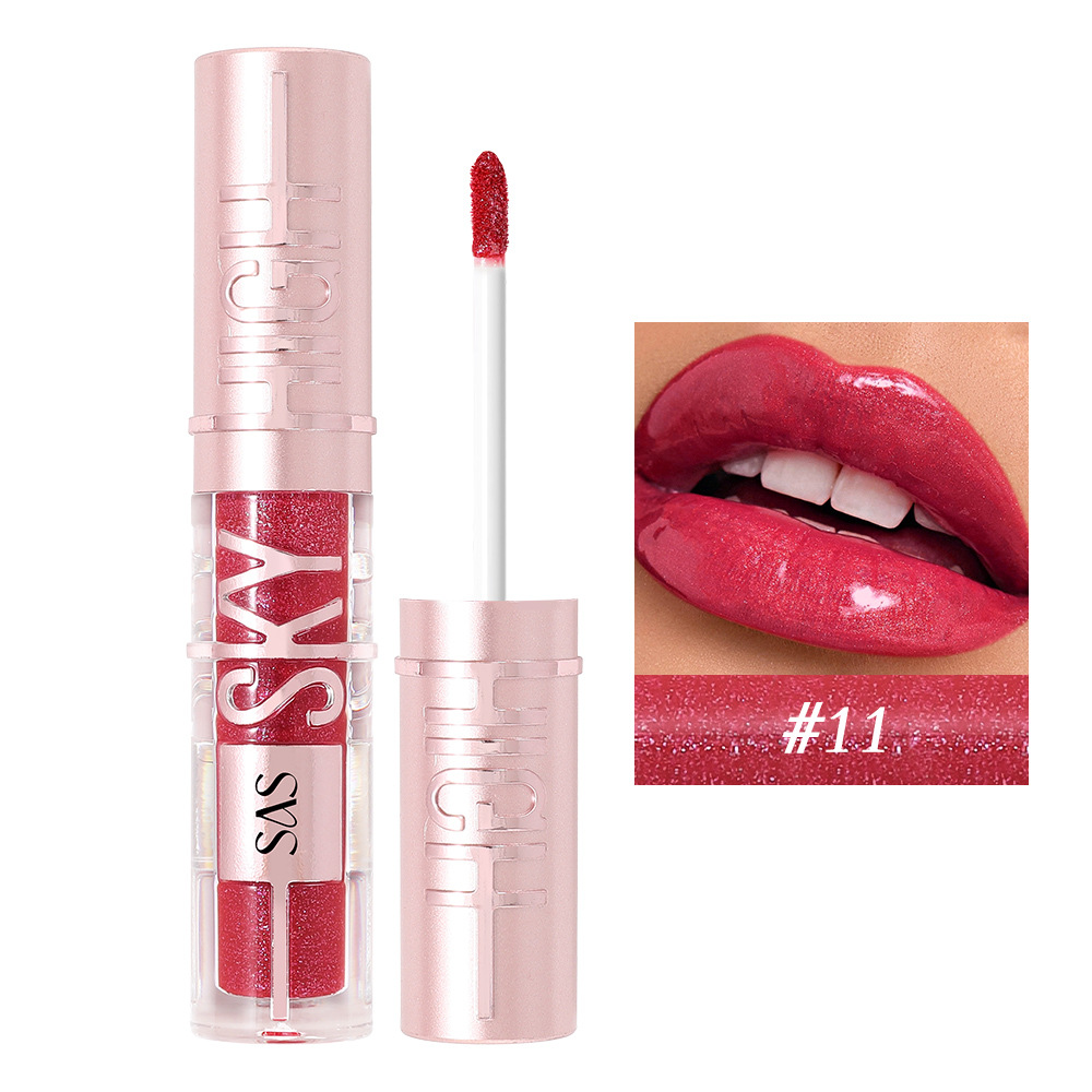 SAS venta al por mayor transfronteriza venta caliente espejo impermeable brillo de labios con luz de agua esmalte de labios nacarado hidratante SAC152