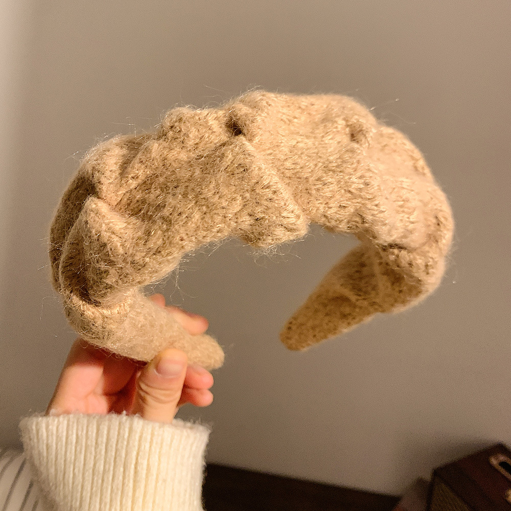 フレンチネットセレブヘアバンドヘアピンつば広レトロ秋冬帽子多用途ハイエンドソリッドカラーヘッドバンド洗顔ヘアアクセサリーファッション