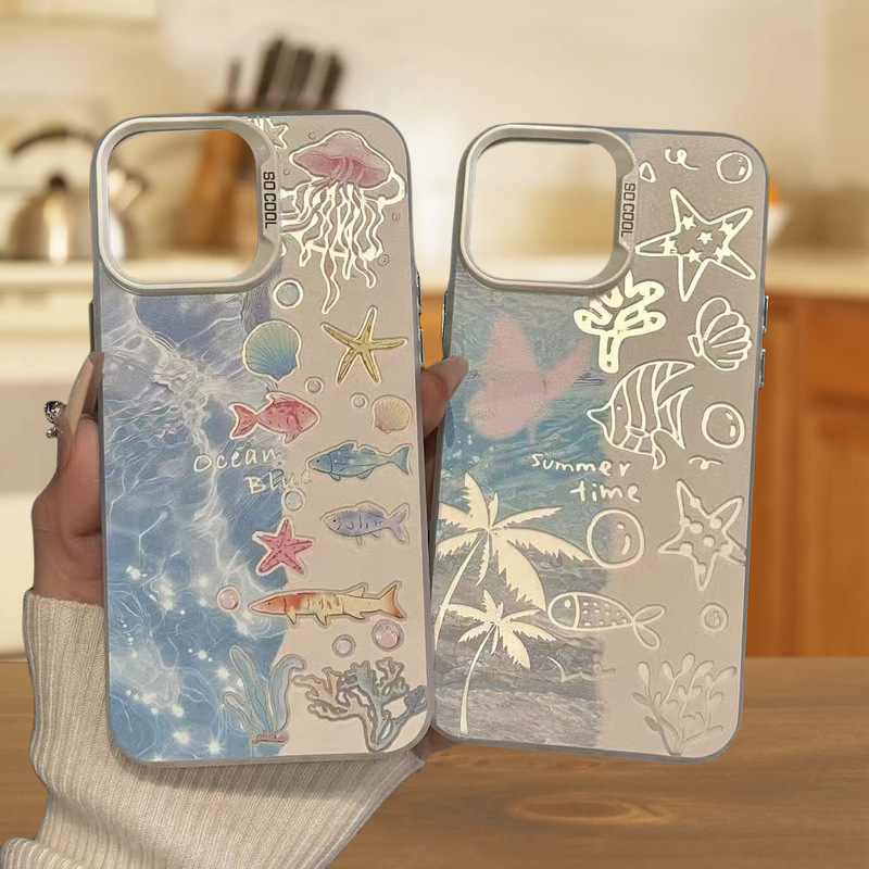 海洋生物适用苹果15Promax手机壳iPhone16可爱14创意13新款12少女|undefined