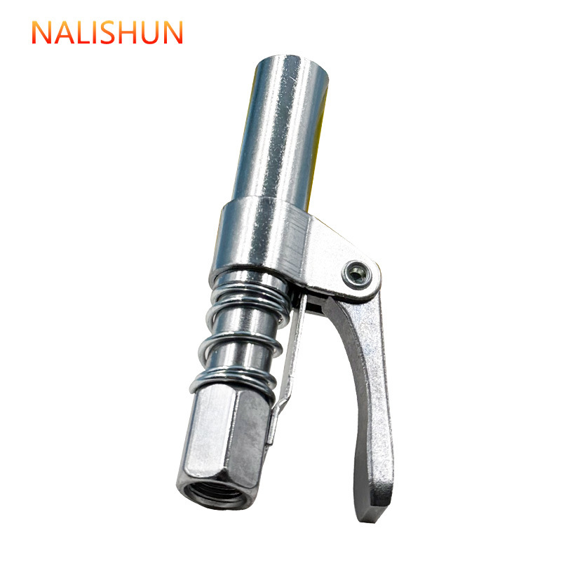 Boquilla de mantequilla de alta presión Boquilla de inyección de aceite de autobloqueo Pistola de mantequilla neumática Cabeza de cerradura eléctrica Máquina de mantequilla manual Accesorios de cabeza plana