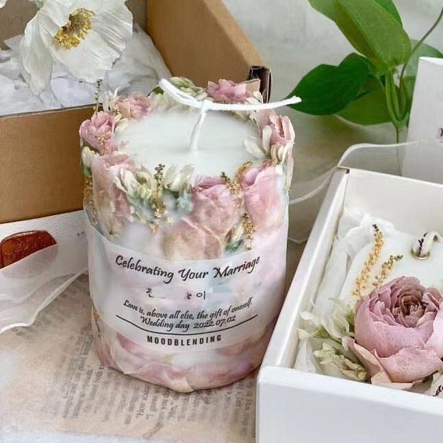 国境を越えたins円柱永生花の花のバラの花の香薫ろうそくの大豆ワックスの置物の家庭装飾|undefined