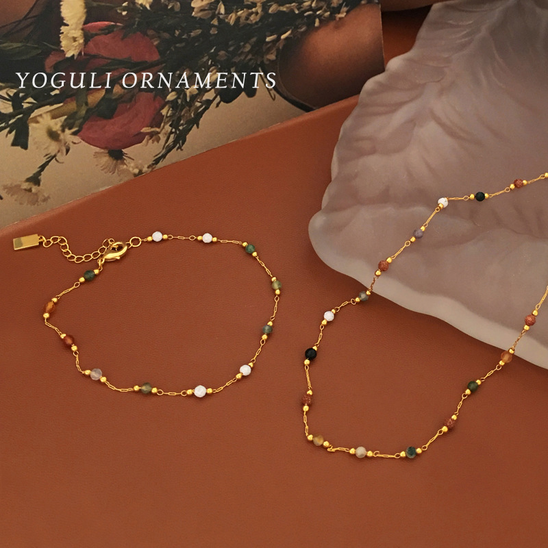 Copper retro small beaded bracelet