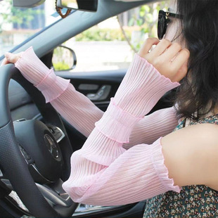 Summer New Lace Lace Ice Silk Sleeves Lace Mesh Ice Sleeves Elegant Fairy Arm Sleeves for Driving
