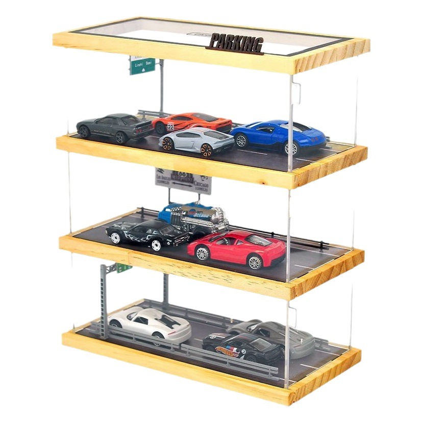 Modelo de Estacionamiento a Escala 1:64, Escena de Juguete, Caja de Exhibición Bubble Mart, Modelo de Coche Realista, Exhibición de Vehículos