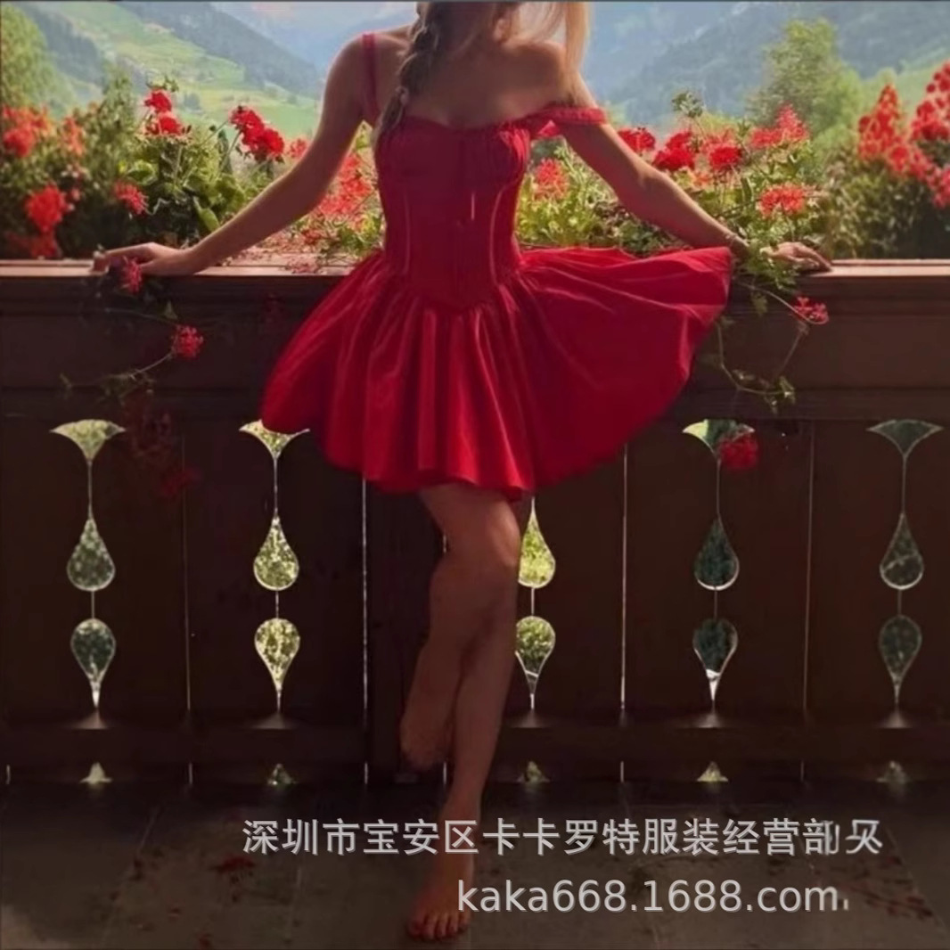 Xiyin ropa de mujer shein comercio exterior transfronterizo nuevo precio especial de liberación de la cabina de la espalda 2024 vestido final de la liberación