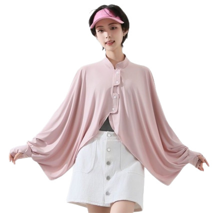 Ropa de protección solar, manga de chal, abrigo para mujeres de verano corto, abrigo delgado para montar ropa de protección solar de hielo UV