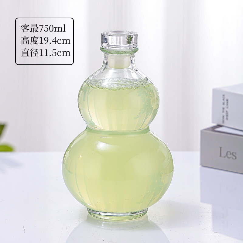 厂家批发透明葫芦酒瓶玻璃小酒瓶空瓶子双葫芦自酿泡酒瓶自饮|undefined