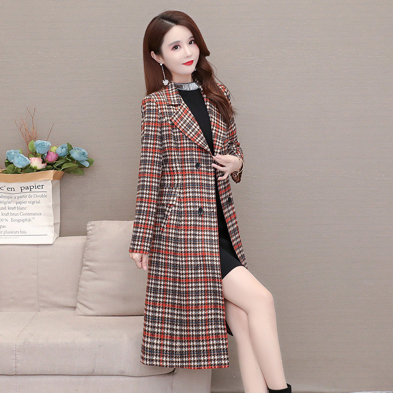 European And American Plaid Coat Image 3