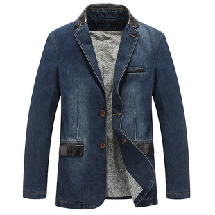 3158 Amazon Denim suit men's casual fashion loose plus size jacket jacket spring and autumn trendy small suit