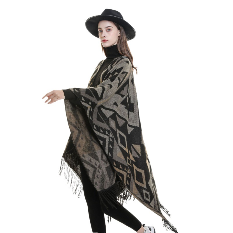 2022 otoño e invierno nuevo chal de mujer estilo étnico chal bufanda dividida bufanda cálida bufanda de viaje Otoño e Invierno