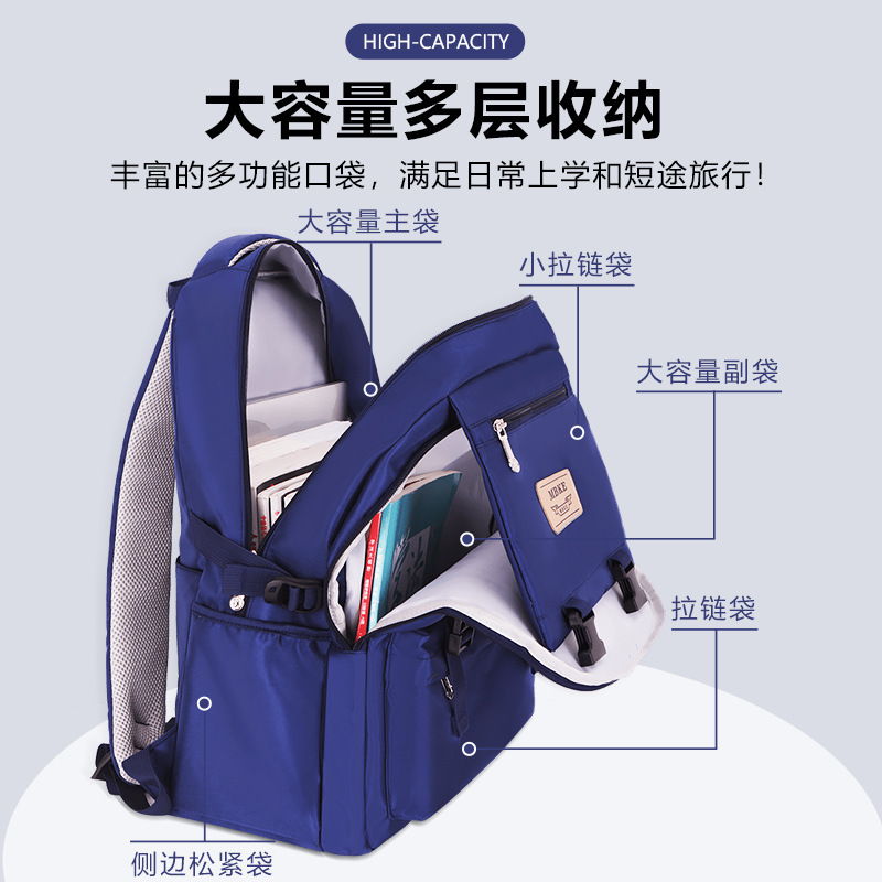 Nueva mochila de estudiantes de secundaria, mochila de gran capacidad, mochila de computadora para hombres, mochila universitaria multifuncional para mujeres