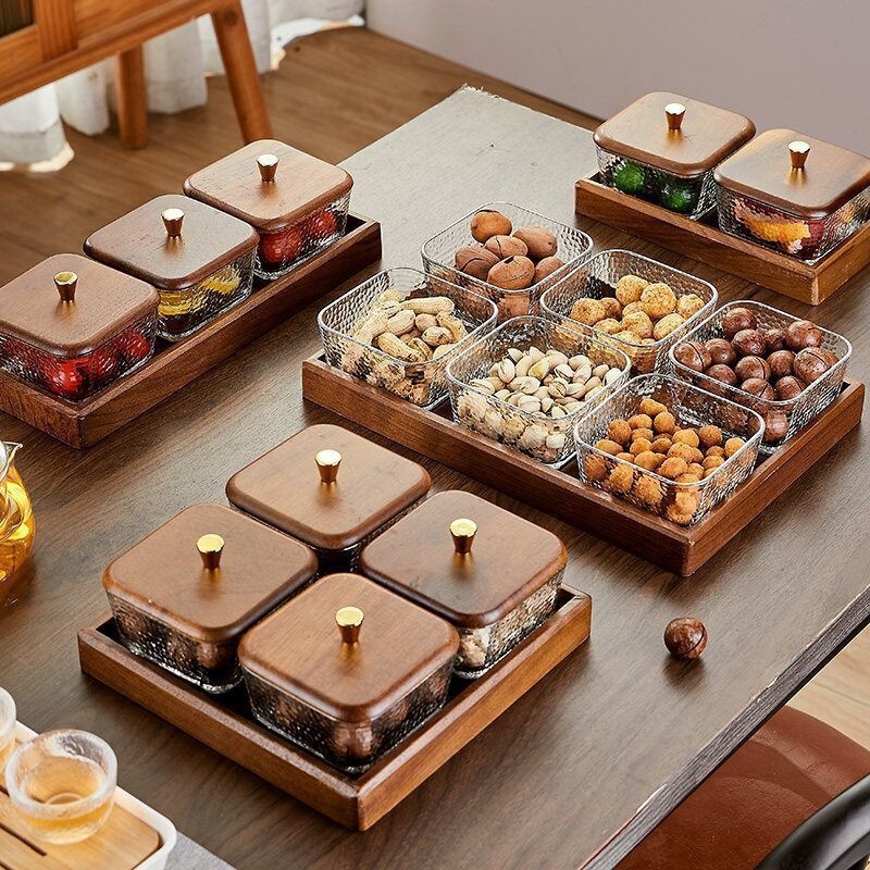 Fruit plate, light luxury, high-end, exquisite, high aesthetic value, home use, 2026 new model, dry fruit snack display plate, tea snack candy box