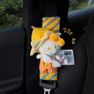 KT Cat Banana Plush avtomobil təhlükəsizlik kəməri çiyin örtüyü, qadınlar üçün