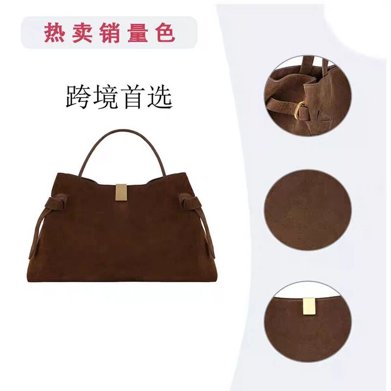 Yuzefi Suede Tote Bag, High-End Niche Commuter Suede Handbag, Crossbody Bag, Simple and Versatile