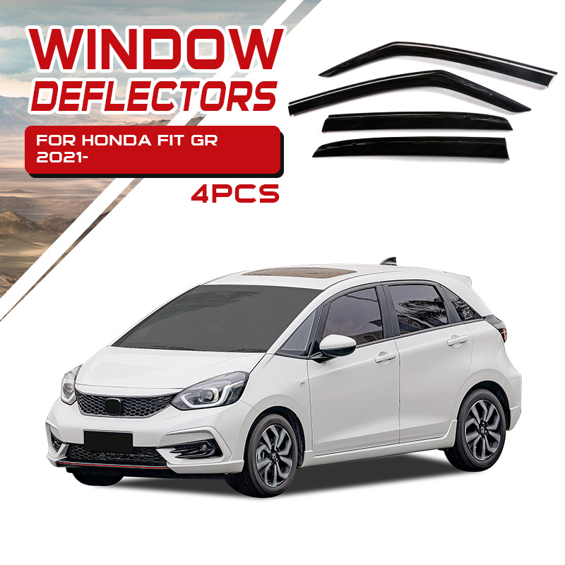 Tenxinrui adecuado para Honda Fit Laifu salsa Modificación del coche lluvia de la ceja ventana protector de lluvia de platino protector de la lluvia Accesorios