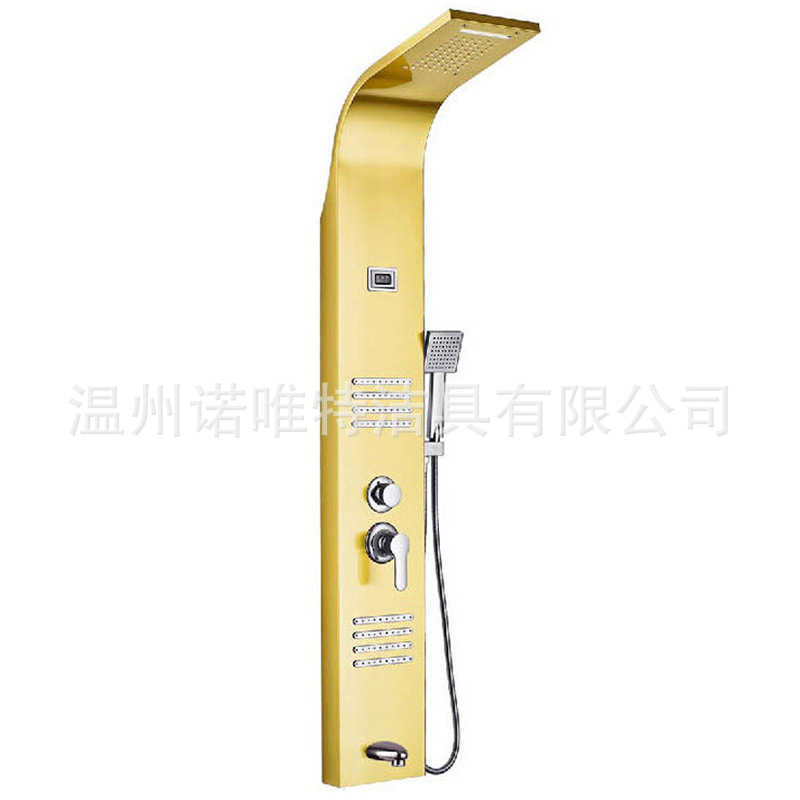 Foreign Trade Shower Set Stainless Steel Digital Display Rain Shower Panel Shower Column Head Household Shower System Direct from Manufacturer