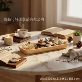 跨境木质蜡烛碗托盘方形香薰化妆品首饰展示托盘桌面装饰摆件托盘