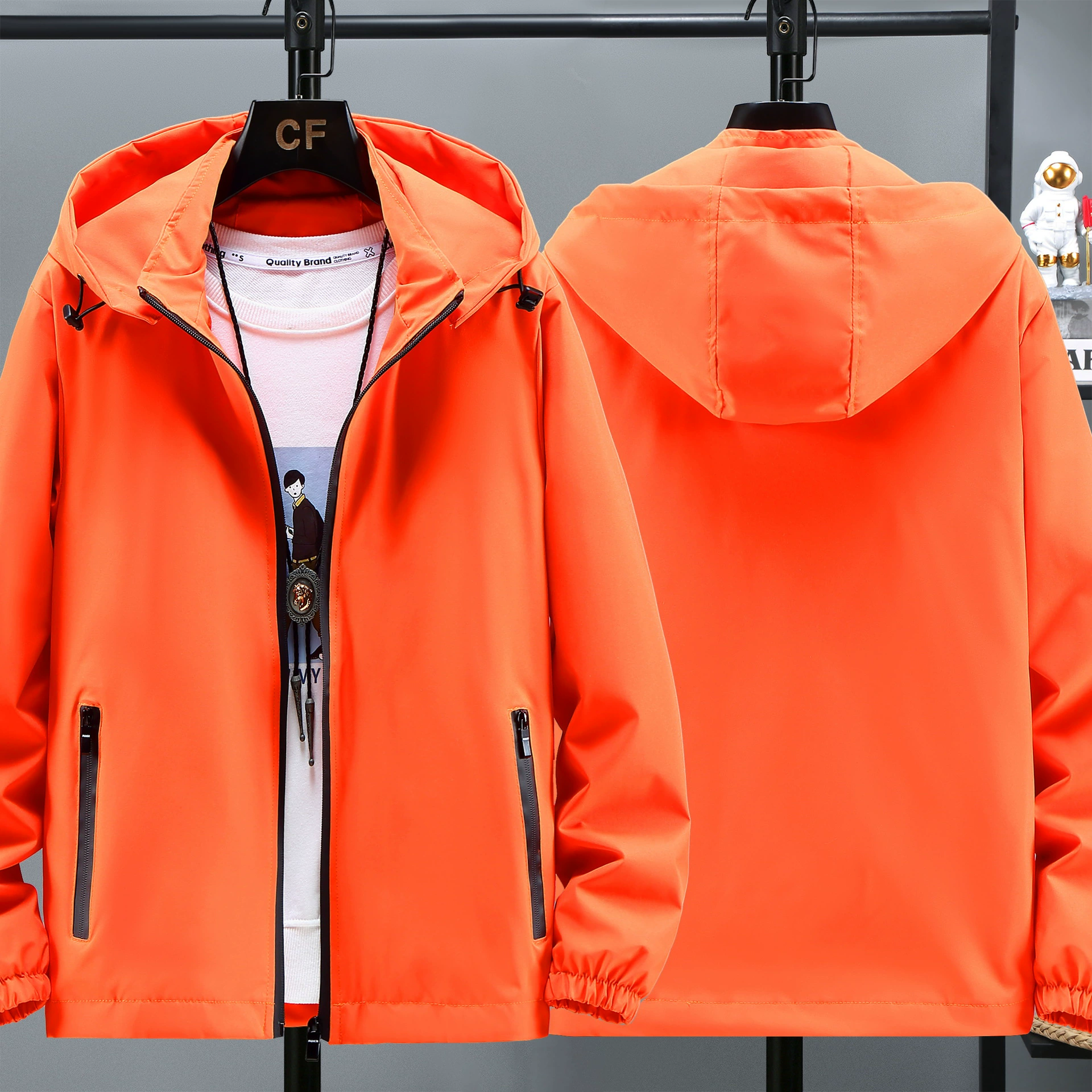 Мужская ветровка-куртка с капюшоном, светоотражающая, молодежная, в корейском стиле, для пар, трендовая, весна-осень-зима 2025