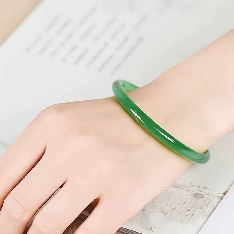 Glass Imitation Jade Bracelet, step by step Thorn-Rose Vintage Style, 58/62 mm