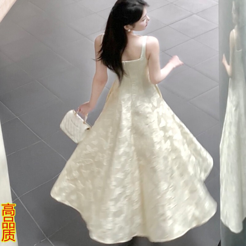 2026 New Summer Women's French-Style Embroidered Wedding Dress, Vintage Elegant Niche Slim-Fit Birthday Dress