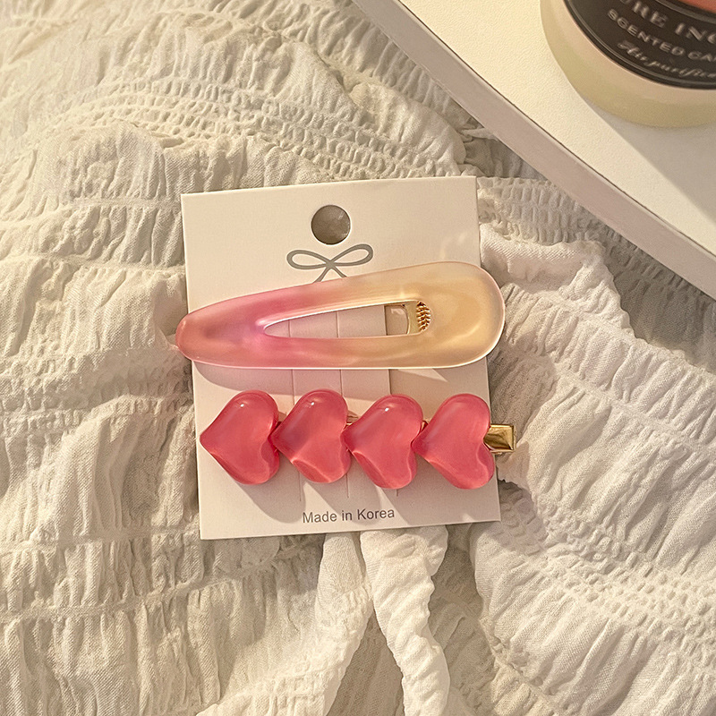 Flores rosadas pinzas de cabello 2025 nueva dulce frente lateral de la mujer frange pinzas de cabello rotas lindas pinzas de boca de pato sin marcas