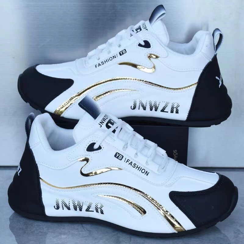 Brand broken size men's shoes 2025 spring leather waterproof soft bottom running shoes non-slip deodorant sneaker inner height increasing shoes