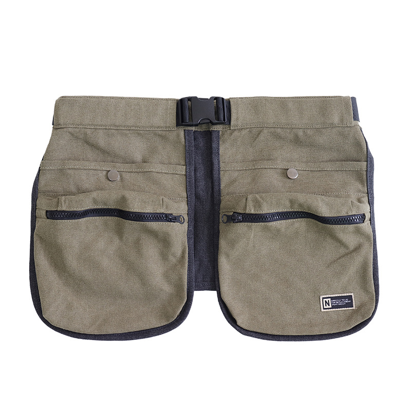 Amazon transfronterizo nuevo multifuncional bolsa de cintura bolsa de escuela cremallera multibolsillo picnic al aire libre delantal corto