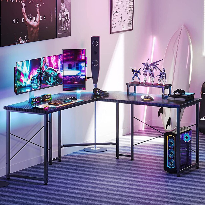 Amazon's Best-Selling Product, Exclusively for Cross-Border Sales, Corner Desktop Computer Desk, L-Shaped Gaming Desk with Storage Rack, Corner Office Desk