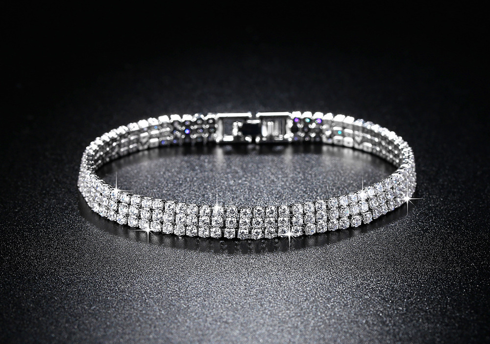 Bracelet en strass élégant bracelet chaîne élastique femme_voghion.com