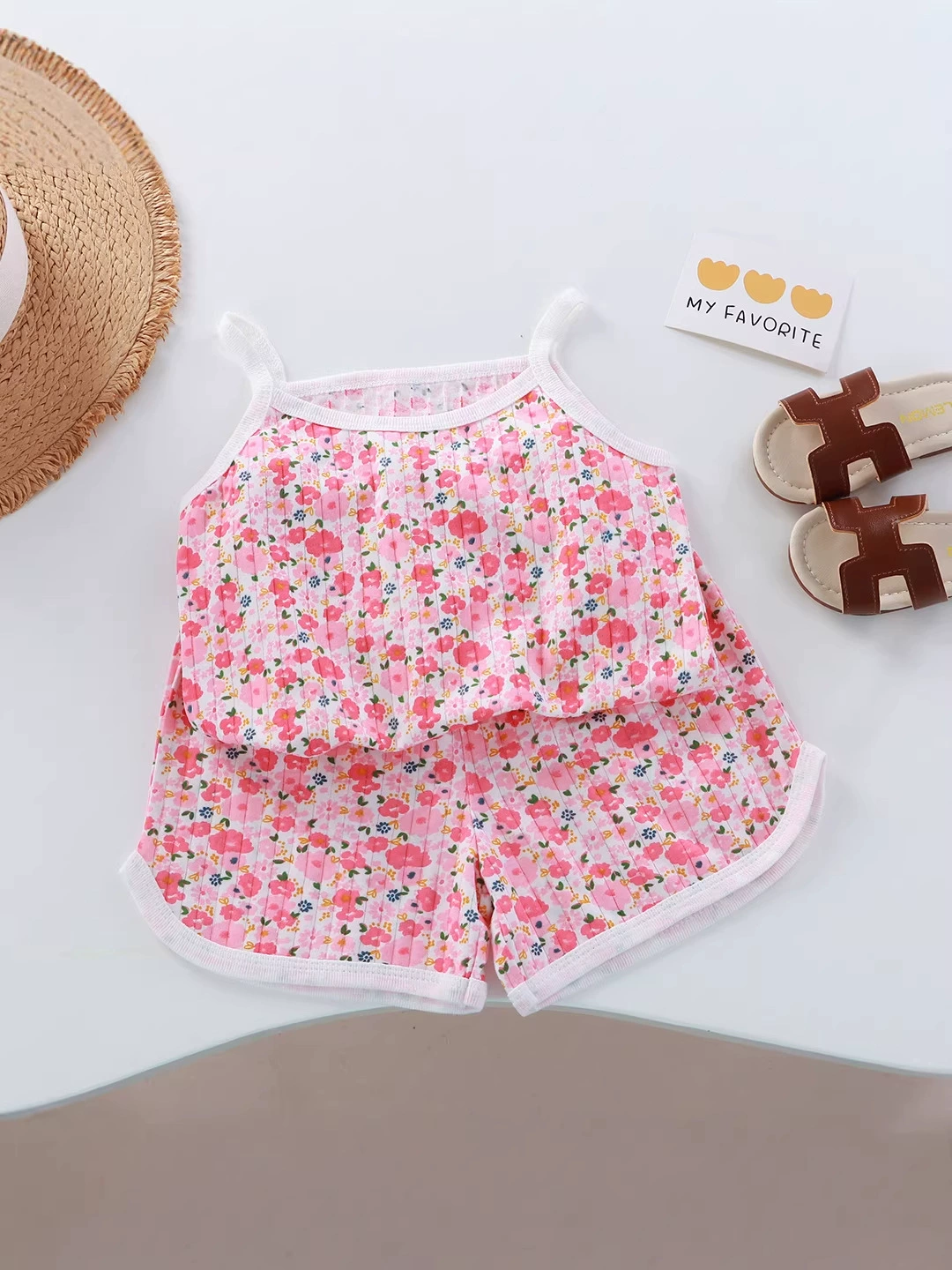 Children's Cotton Vest & Shorts Set, Summer Tank Top and Trousers, Lifting Effect, Sizes 80–160 cm