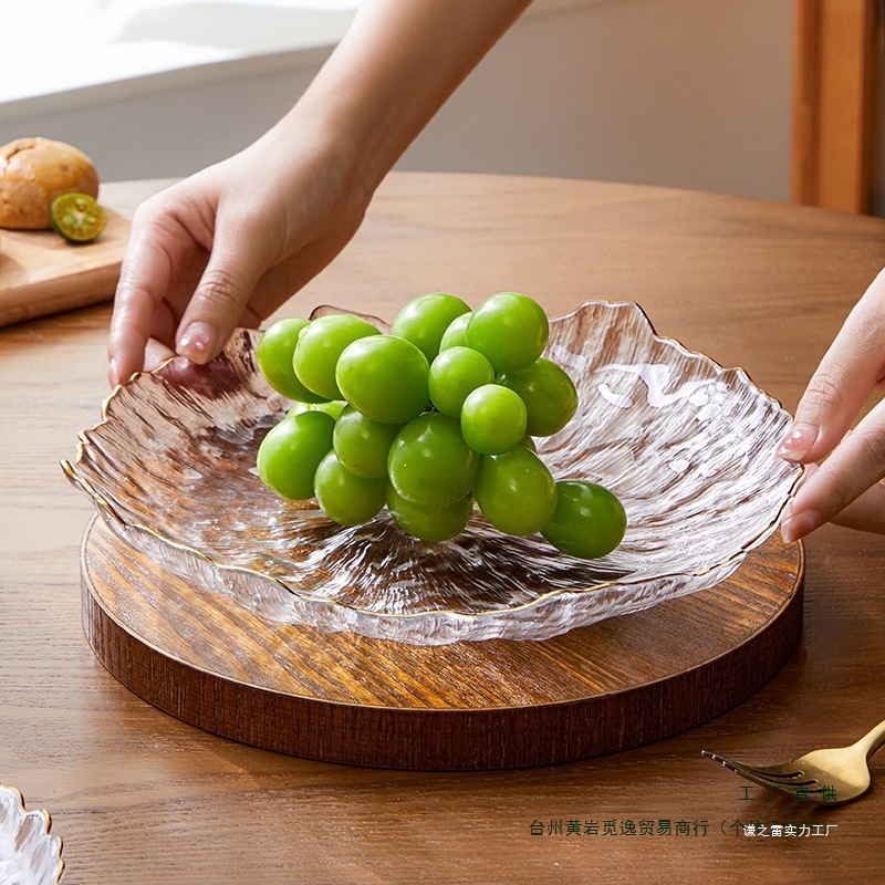 水果盘家用客厅轻奢玻璃干果盘茶几高颜值前台糖果零食点心盘|undefined