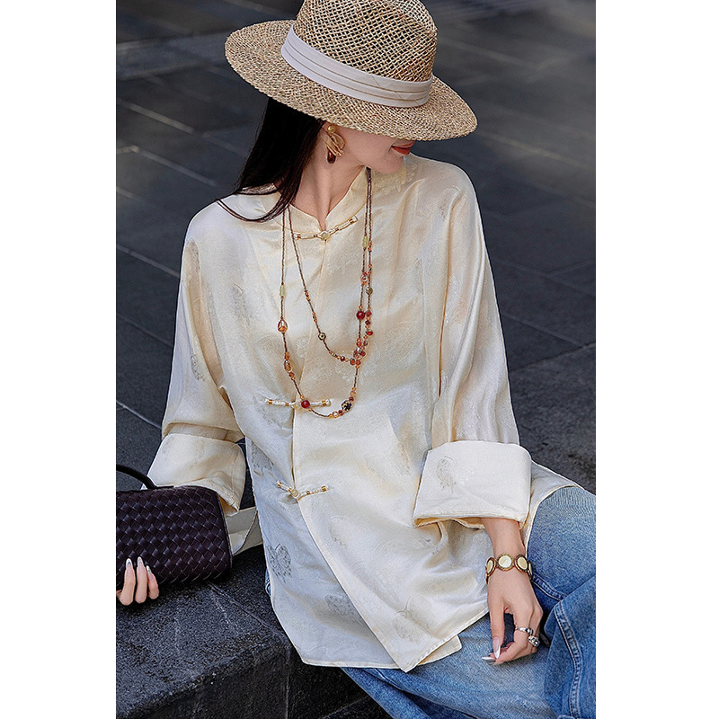 196 Chinese-Style Silk Jacquard Shirt with Traditional Buttons, Sizes S m L Xl, Direct from the Manufacturer, No Returns or Exchanges! 196 Chinese-Style Silk Jacquard Shirt with Traditional Buttons, Sizes S m L Xl, Direct from the Manufacturer, No Returns or Exchanges!