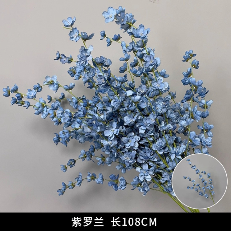 克莱因宝蓝色仿真花婚礼堂布置深蓝色假花吊顶直播间装饰插花玫瑰|undefined