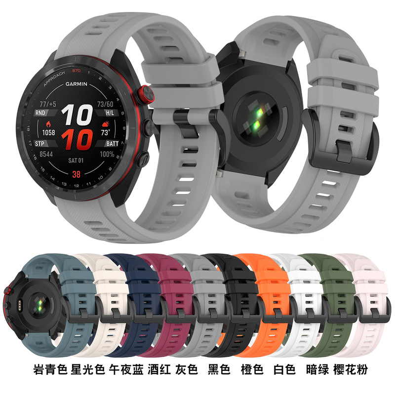Suitable for Garmin Jiaming Approach S70 silicone watch strap 42/47MM official texture sports wrist strap Suitable for Garmin Jiaming Approach S70 silicone watch strap 42/47MM official texture sports wrist strap