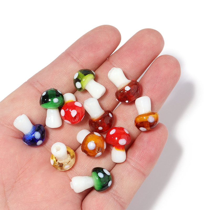 10 PCS/Package 16 * 11mm Glass Mushroom Beads display picture 6