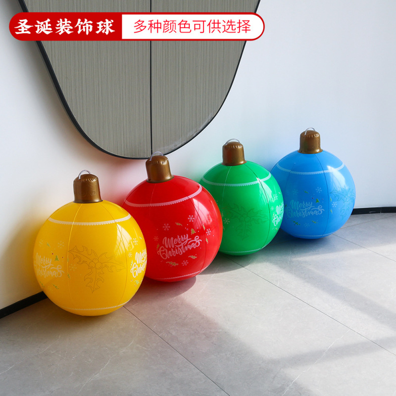 国境を越えたスポットPVCインフレータブルクリスマスボール吊り穴付きランタンボール屋外庭園クリスマス装飾品|undefined