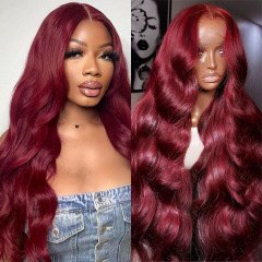 Darburgundy lace frontwigs 13x4 body wave synchrotic wigs
