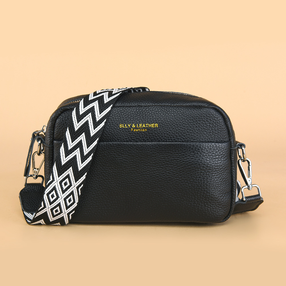 Bolsos de cuero para mujer Bolsos de mensajero de un solo hombro transfronterizos al por mayor 2024 nuevo bolso cuadrado de piel de vaca de primera capa simple de viaje de moda