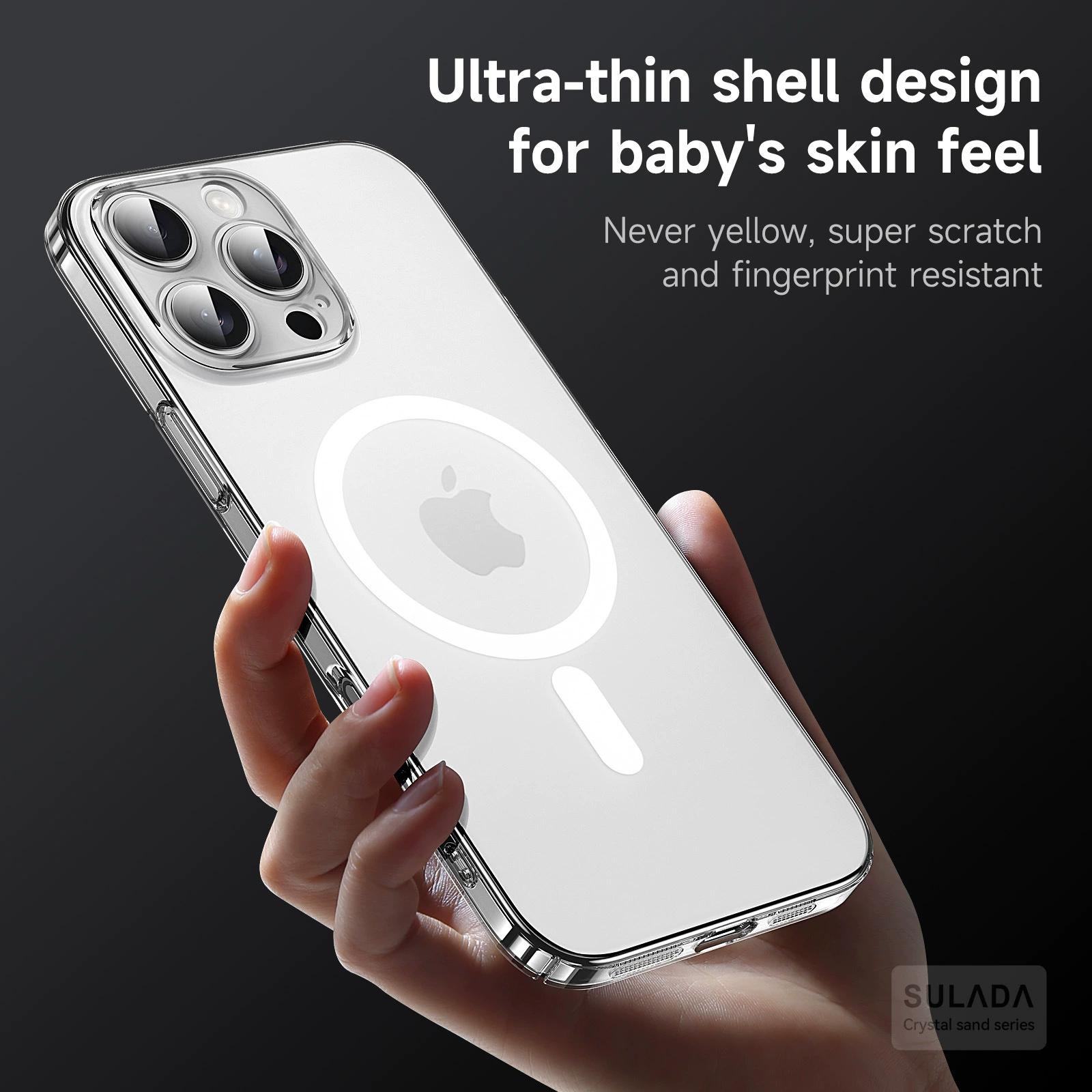 Беспроводной прозрачный чехол, совместимый с Apple iPhone 16, матовый ультратонкий защитный чехол, 16 Pro Max