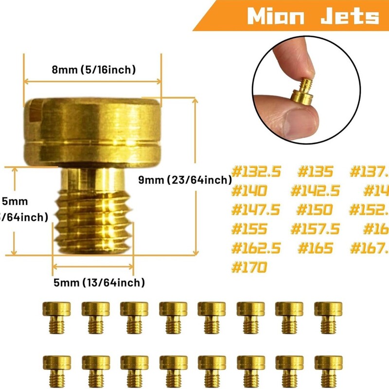 16Pcs Vm22 Vm24 Vm26 125Cc ~250Cc Carburetor Nozzle Kit with Cleaning Brush 16Pcs Vm22 Vm24 Vm26 125Cc ~250Cc Carburetor Nozzle Kit with Cleaning Brush