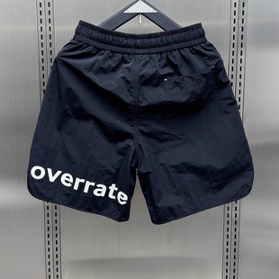 Summer Thin Men's Trendy Casual Shorts Breathable Quick-Dry Beach Shorts Fashion Letter Print Stylish Five-Point Shorts