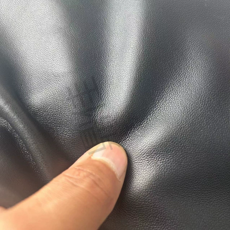 Ультратонкая кожа из козьей кожи первого слоя толщиной 0,5 мм, одежда ручной работы, ткань из натуральной кожи, черная высококачественная кожаная одежда