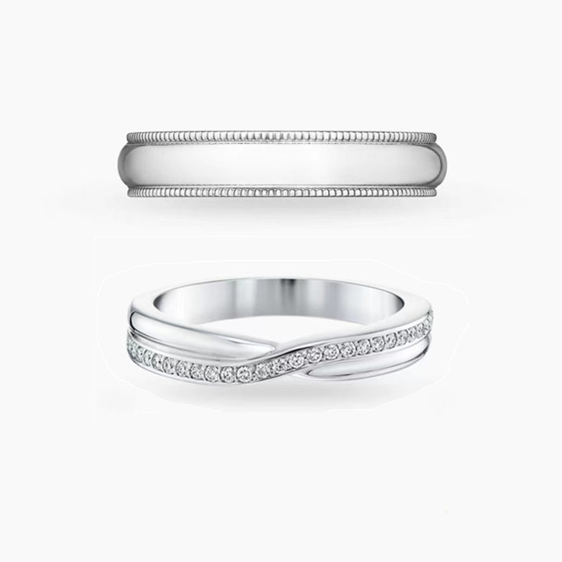 Couple's Proposal Ring Engagement Simulation Diamond Ring Fashion Niche Simple Design Mosan Diamond Ring Birthday Gift