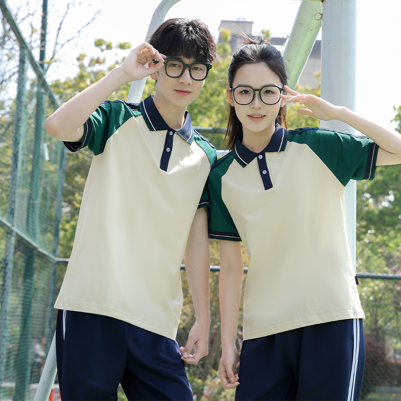 中学生初中高中三件套男女小学生运动会短袖班服校服套装运动风|undefined