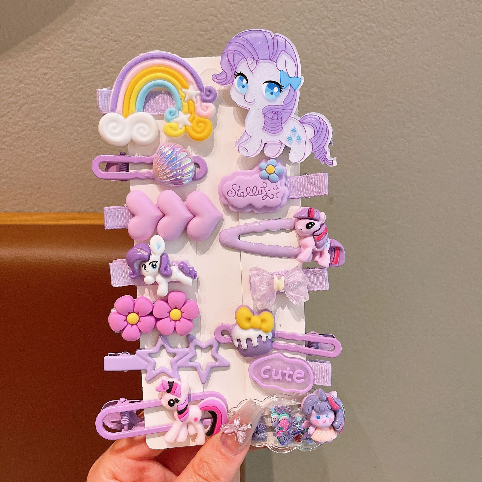 KULOMI Kids Hairpin Set Cute Sanli Pantalones Pequeñas Niñas Pequeñas Pequeñas