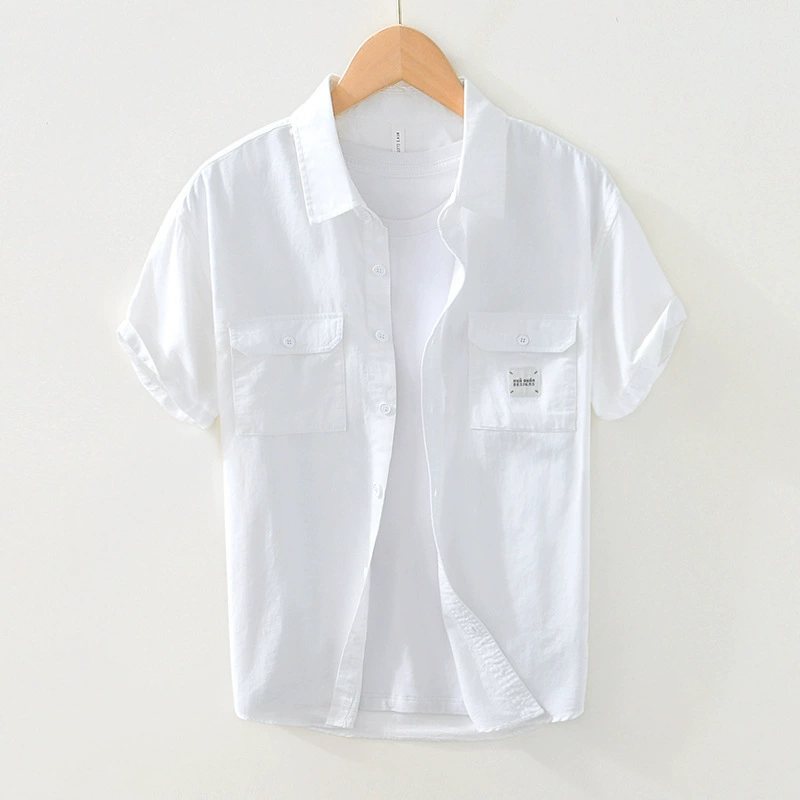 2057 Летняя хлопчатобумажная рубашка с короткими рукавами
