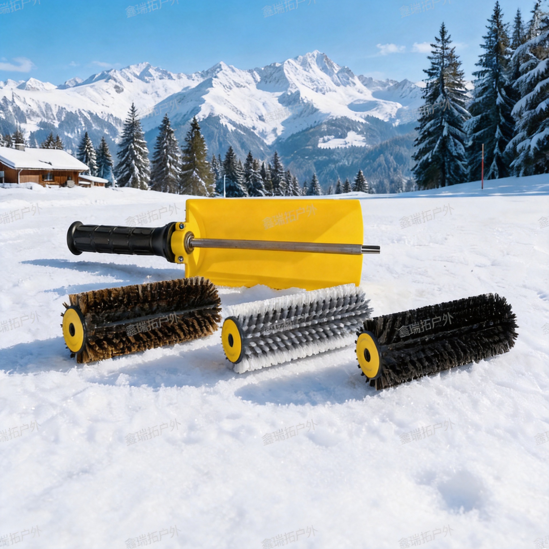 Ski waxing roller brush set, nylon brush, horsehair brush, copper wire brush, electric roller brush set, suitable for both single and double skis.
