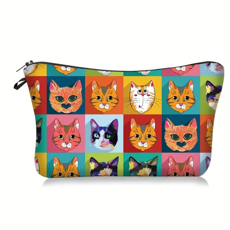 Transfronterizos Amazon maquillaje damas diseño creativo animal avatar maquillaje bolsa bolsa de almacenamiento lino cremallera impermeable